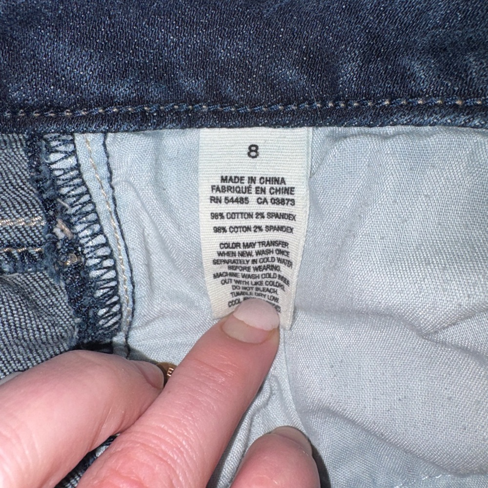 American Eagle Dark Wash Stretch Denim Cutoff Shorts - Picture 4 of 6